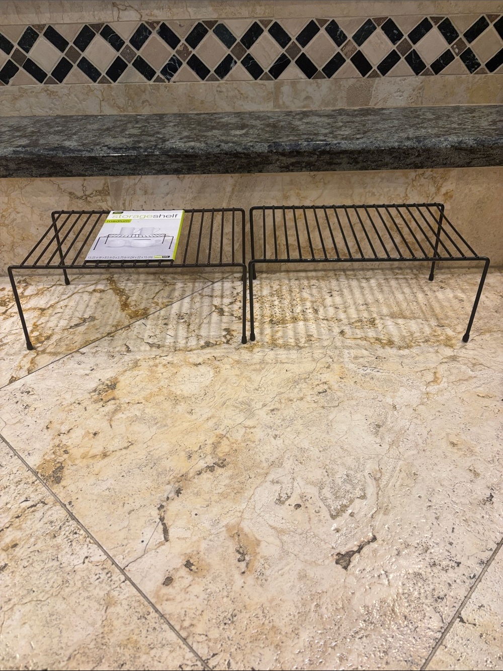 Two-Piece Wire Shelf Riser - Black
